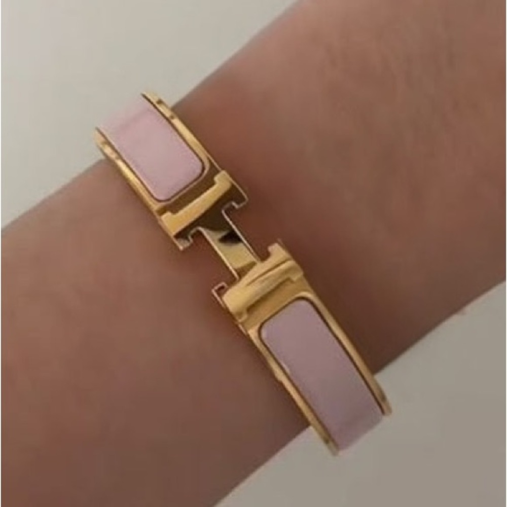 New Clic H Bracelet gold plated stainless steel in various enamel colors - Picture 8 of 12